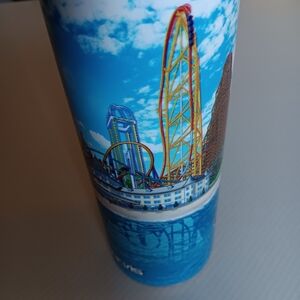 Cedar Point Amusement Park Blue 24 Ounce Tumbler Preowned Great Graphics